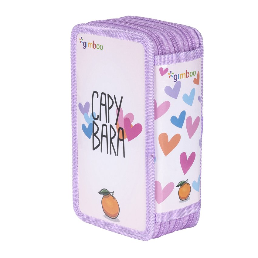 Piórnik szkolny GIMBOO z wyposażeniem 3 komory mix wzorów