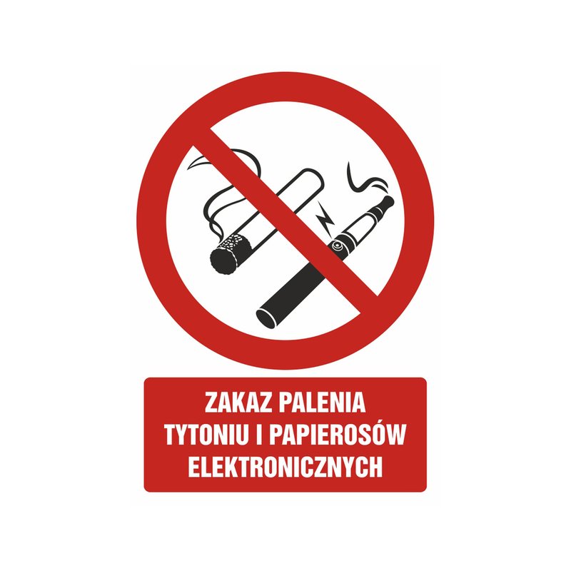Znak TDC Zakaz Palenia Tytoniu I Papierosów Elektronicznych  /TDC