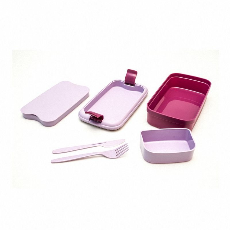 Pojemnik śniadaniowy z sztućcami Lunch&Go 1,3L fioletowy Curver