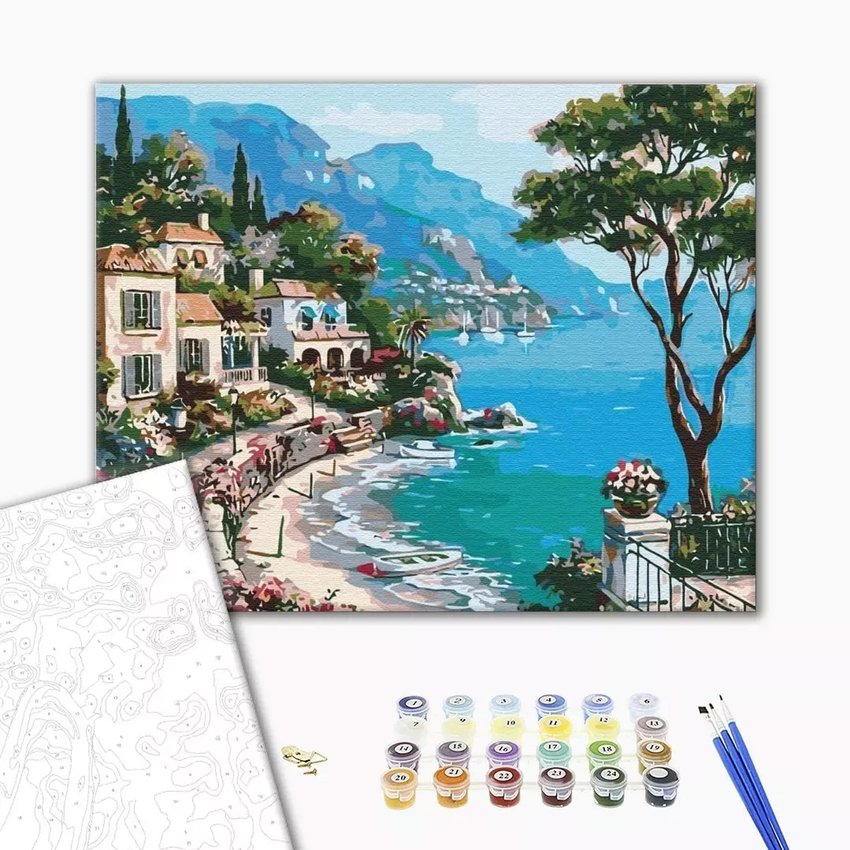 Malowanie po numerach BRUSHME 40x50 cm nabrzeże włoskie 1 szt.