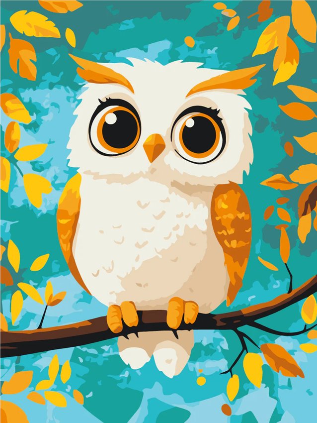 Malowanie po numerach BRUSHME 30x40 cm kids sowa 1 szt.