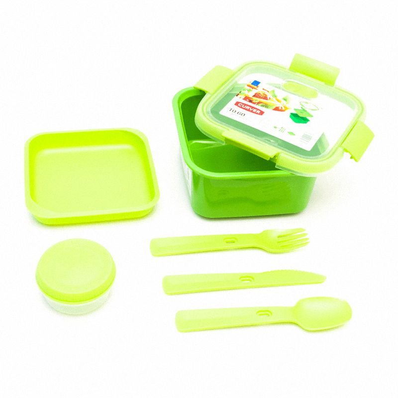 Curver Smart To Go Lunch Kit pojemnik kwadratowy 1,1L zielony