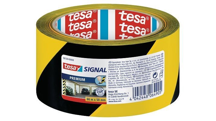 Taśma Ostrzegawcza Tesa Signal Premium Pvc 66Mx50Mm Czarno-Żółta