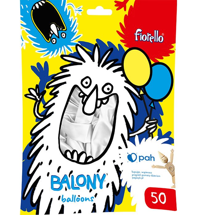 Balony Metalik 10 A'50 Biały /Fiorello