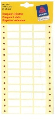 Etykiety uniwersalne do drukarek igłowych Avery xxx A'1800 No.3604