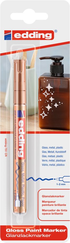 Marker olejowy połyskujący e-751 EDDING 1-2mm blister miedziany