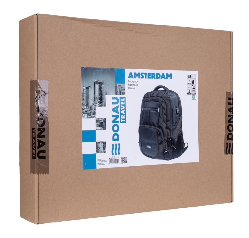Plecak DONAU TRAVEL Amsterdam 17" 35l USB + kabel USB-C czarny