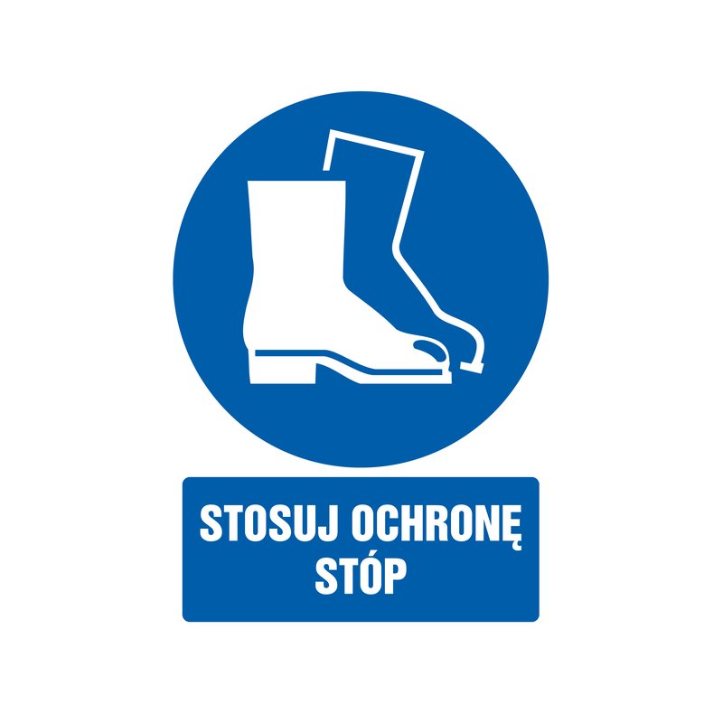 Znak TDC Stosuj Ochronę Stóp  /TDC