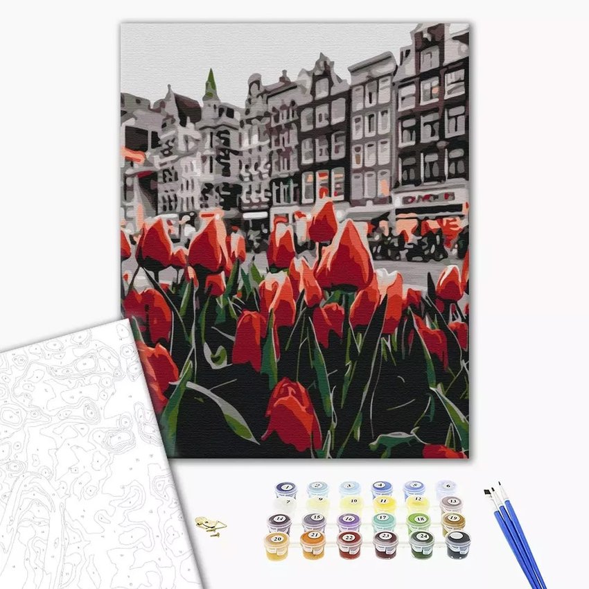 Malowanie po numerach BRUSHME 40x50 cm tulipany Amsterdamu 1 szt.