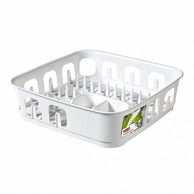 Kwadratowa suszarka do naczyń Curver Essentials biała