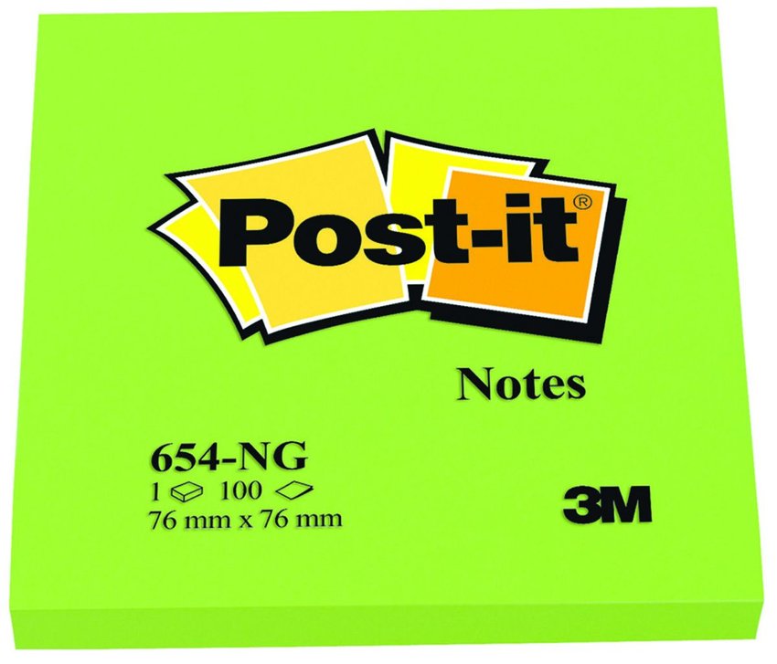 Bloczek Samoprzylepny 76x76 654-NG Zielony /Post-it