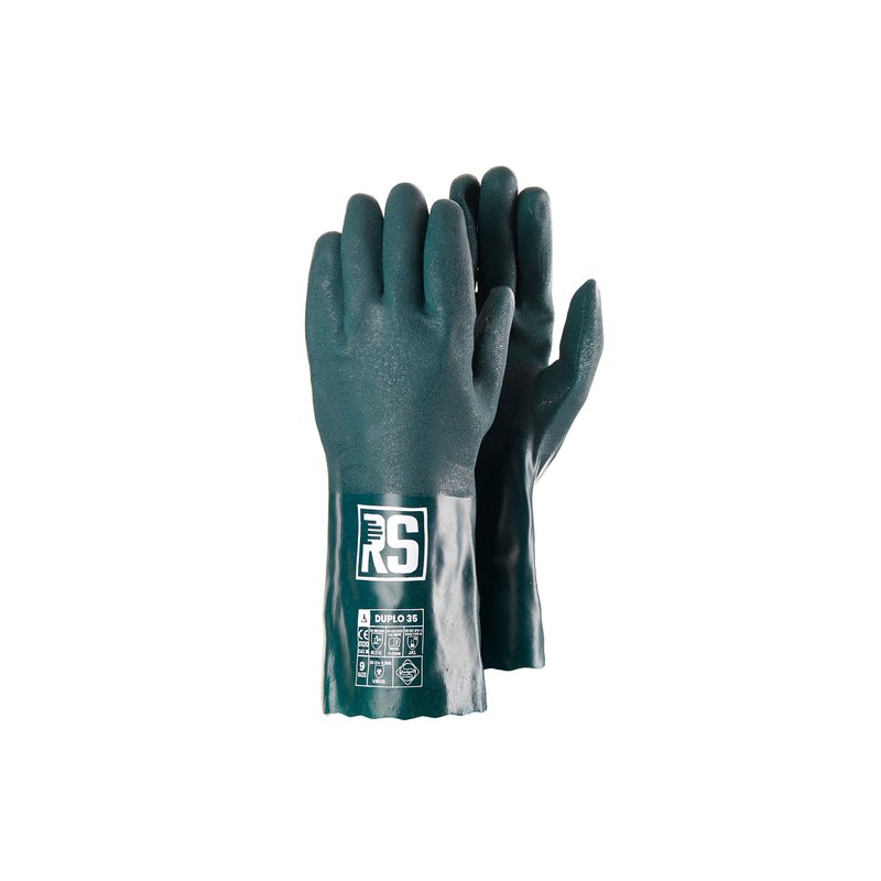 Rękawice Chemiczne RS Duplo 35 Cm Rozm. 10 Zielone  /RS-Schutz