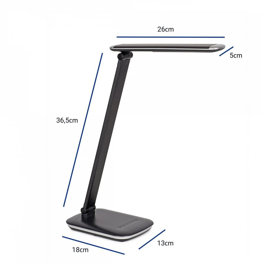 Lampa Biurkowa Led Mauljazzy, Możliwość Regulacji Światła, Usb Czarna