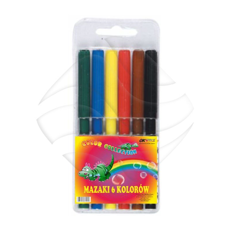 Flamastry 6 Kol Żółwik/Sdm