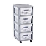 Regał szufladowy Infinity 4x10L szary biały Curver KD