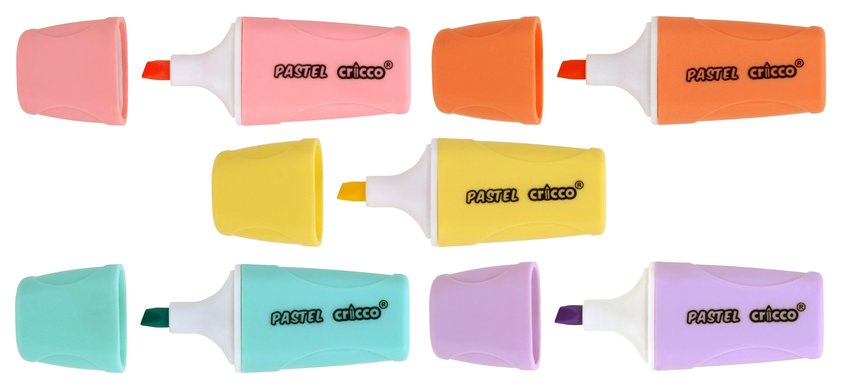Zakreślacze Mini Cricco Pastel Mix Kolorów,  Słoik 80 Szt.