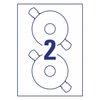 Etykiety Samop. Avery na CD 2/A4 A'25 Inkjet/Laser Białe Mat No.L6043-25