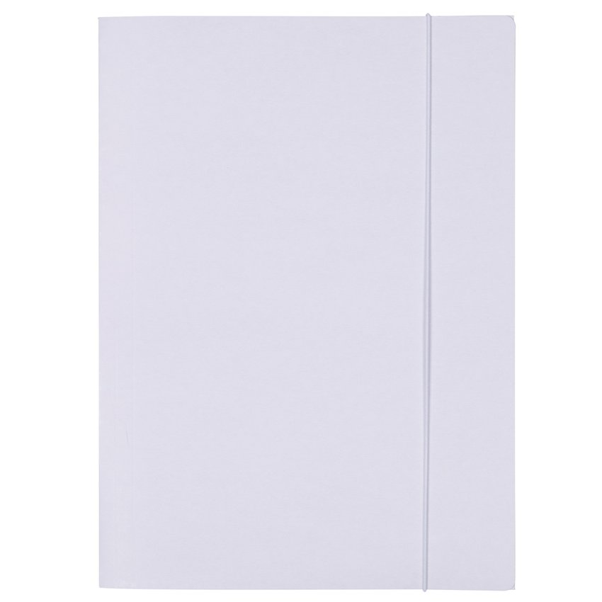 Teczka z gumką OFFICE PRODUCTS Budget Pro karton biała wewn., A4 250gsm 3-skrz., biała