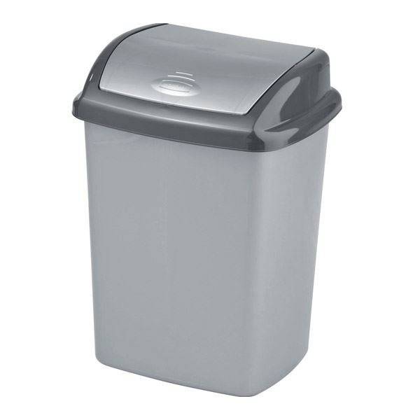 Kosz na śmieci uchylny Curver Dominik 25L srebrny grafit