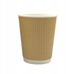 Kubek Papierowy Kraft Ryflowany 300ml śr.90 Bio 25szt.  /Love Nature