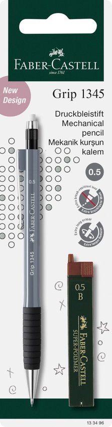 Ołówek Aut. Grip 1345 + 12 Wkładów Grafitowych 0.5 Mm B Faber-Castell