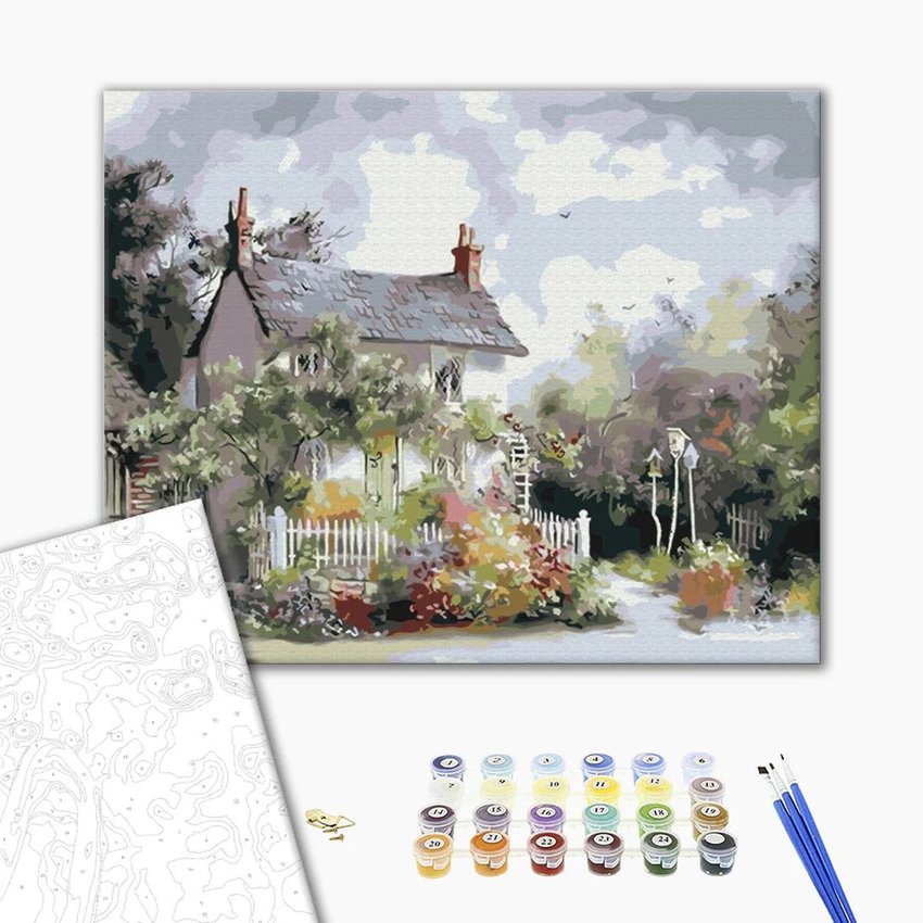 Malowanie po numerach BRUSHME 40x50 cm przytulne przedmieście 1 szt., w pudełku