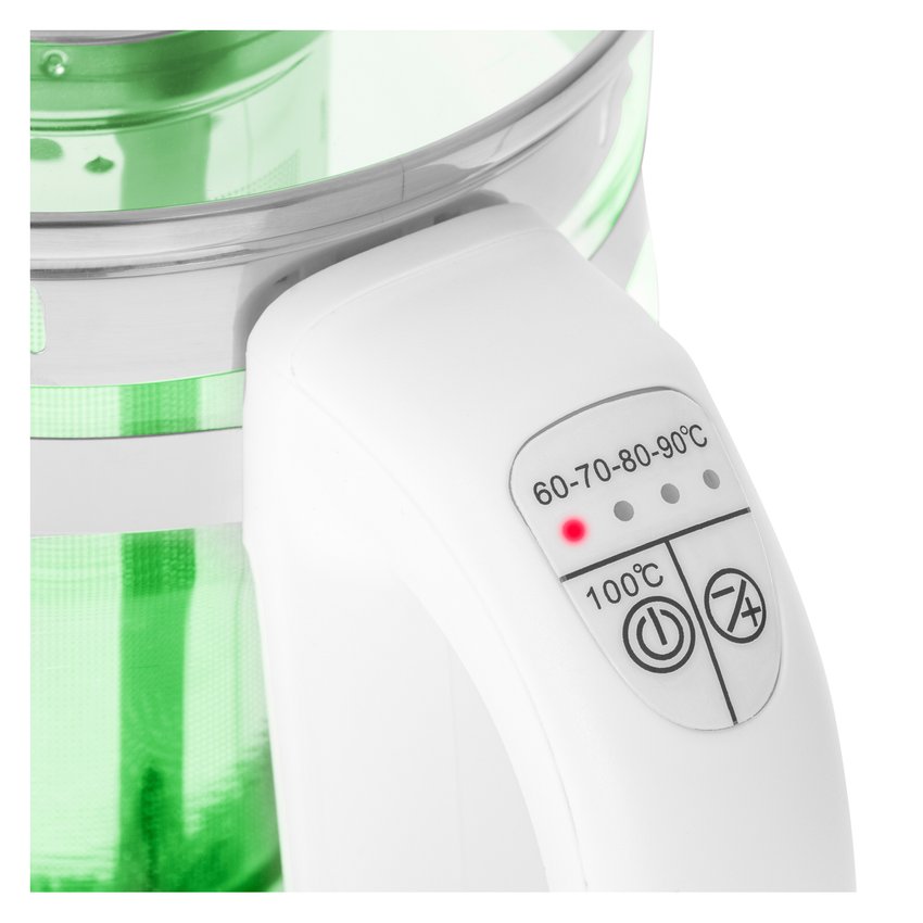 Czajnik elektryczny ADLER AD 1299 15L z regulacją temperatury i zaparzaczem szklany biały