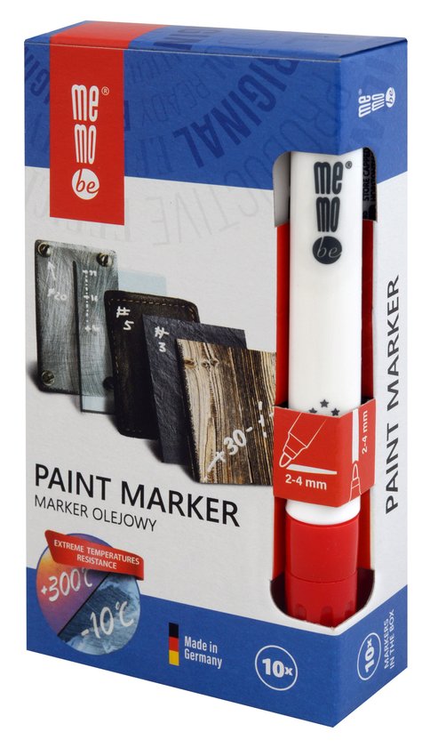 Marker Olejowy Mm301 Memobe, Końcówka Okrągła 2-4 Mm Czerwony