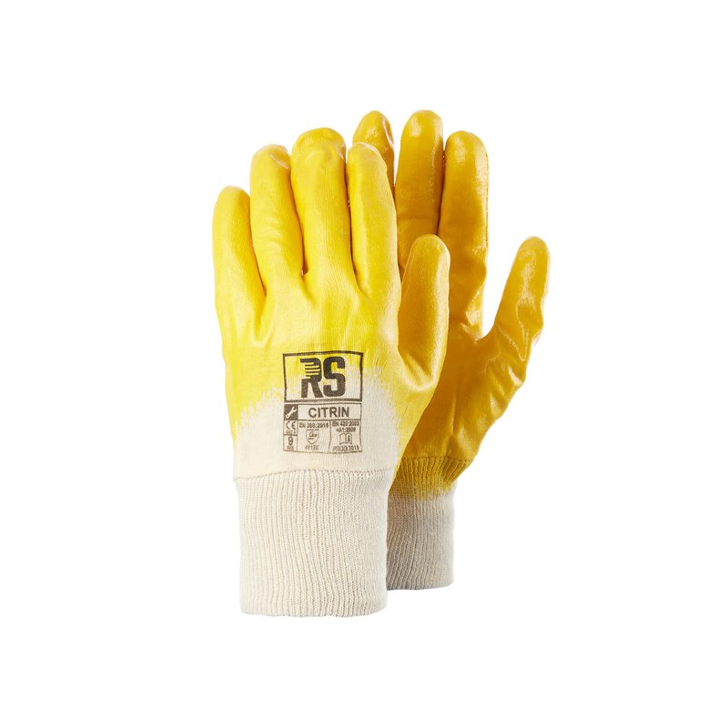Rękawice Nitrylowe Lekkie RS Citrin Rozm. 9 Żółto-Białe   /RS-Schutz