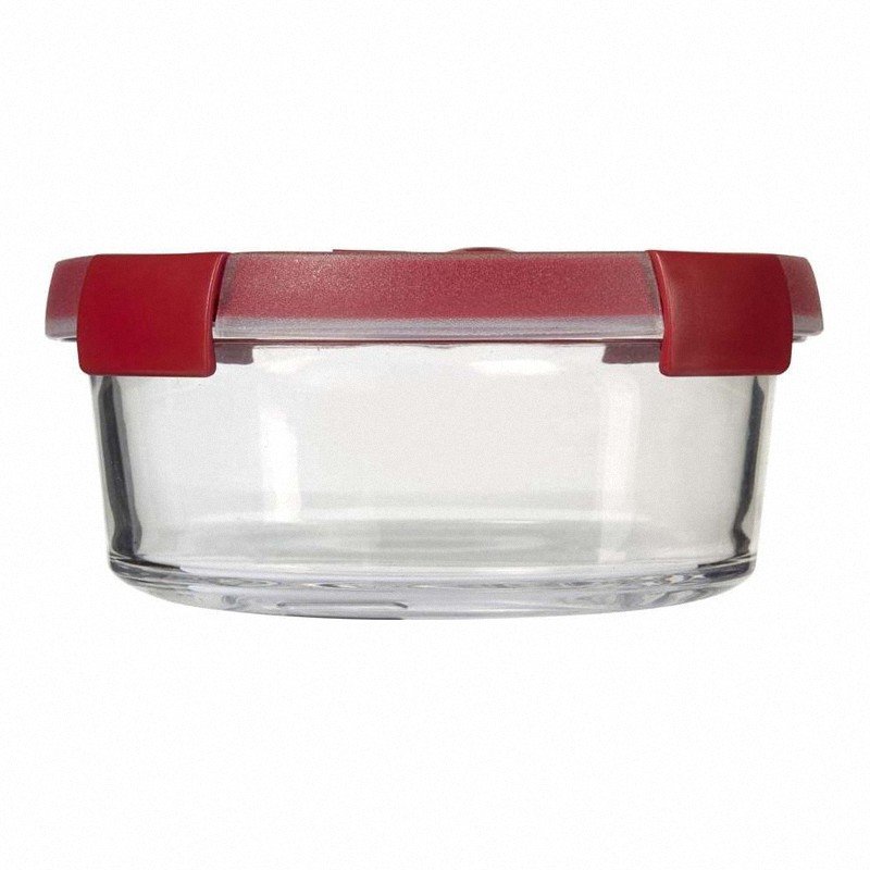 Szklany żaroodporny pojemnik Smart Cook 0,6L czerwony Curver