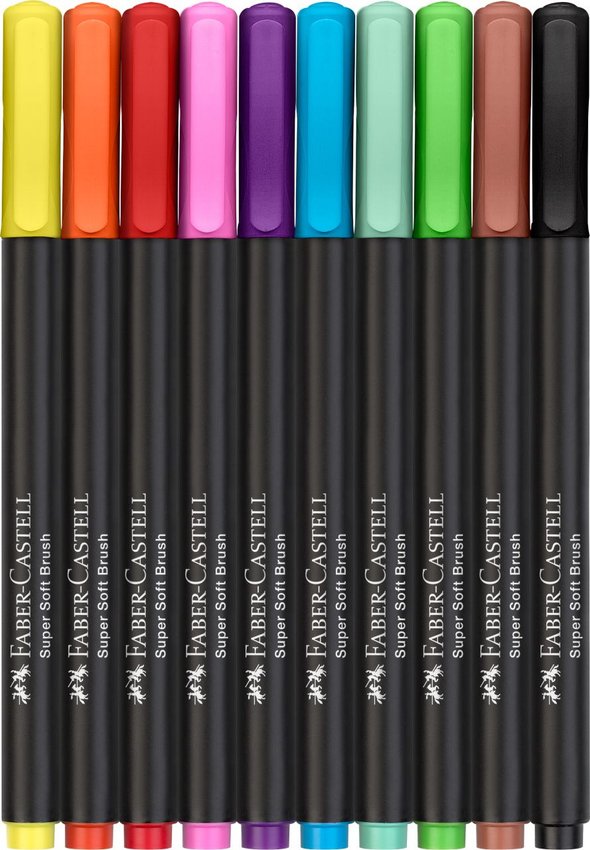 Pisaki Pędzelkowe Black Edition 10 Kol. Faber-Castell