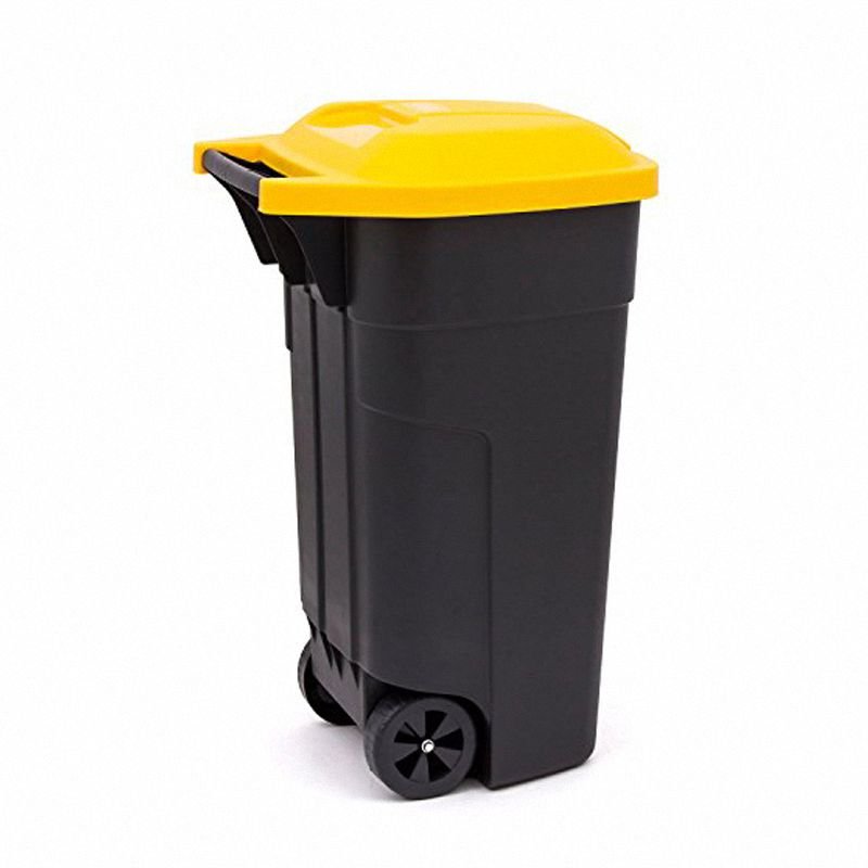 Curver 214128 pojemnik 110L do segregacji na kółkach czarny żółty
