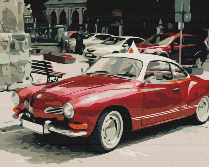 Malowanie po numerach BRUSHME 40x50 cm retro na drogach miasta 1 szt., w pudełku