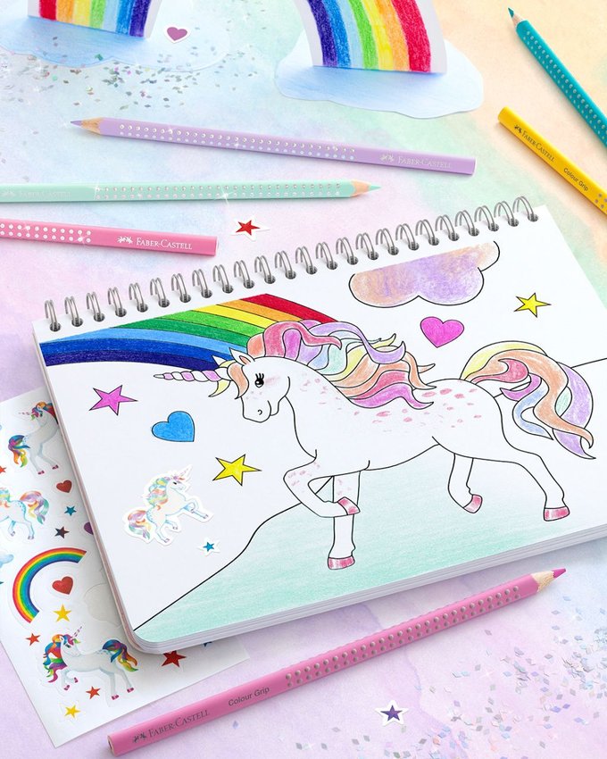 Display Grip Edycja Unicorn  (15 X Kredki Grip 10+3, 10 X Kredki Grip 18+6, 5 X Pędzelki, 3 X Farby)Faber-Castell