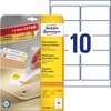 Etykiety Samop. Avery 96x50.8 10/A4 A'25 Usuwalne Białe No.L4744REV-25