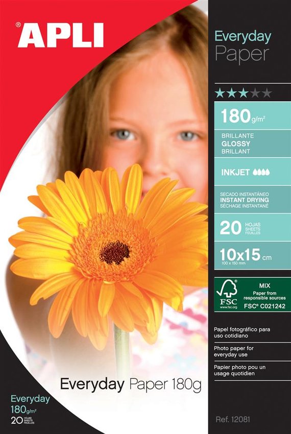 Papier Fotograficzny Apli Everyday Photo Paper 10X15Cm 180Gsm Błyszczący 20Ark.