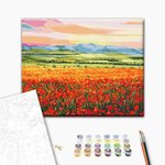 Malowanie po numerach BRUSHME 40x50 cm zachód słońca nad polem kwiatów 1 szt., w pudełku