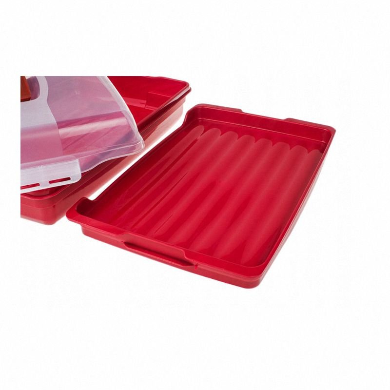 Curver 172568 duży prostokątny pojemnik na ciasto czerwony