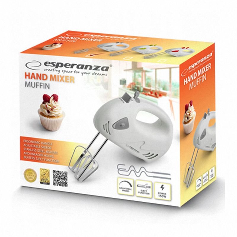 Mikser Ręczny 150W Muffin Szary Esperanza