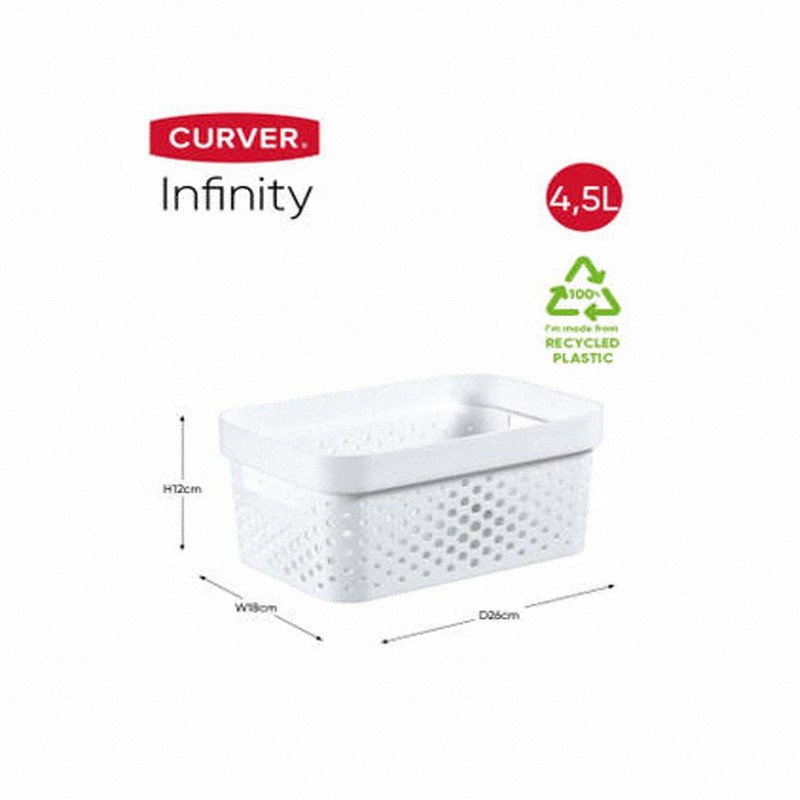 Pojemnik ażurowy Infinity 4.5L biały Curver 245674