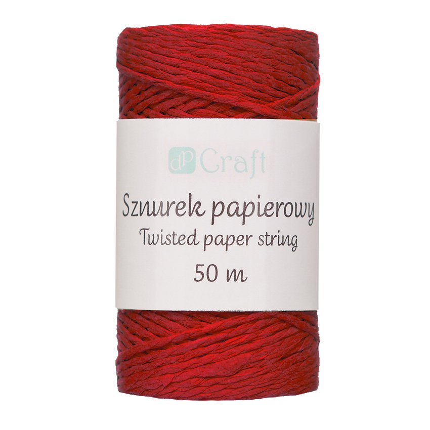 Sznurek Papierowy 50m [DPSZ-023] Czerwony /DpCraft
