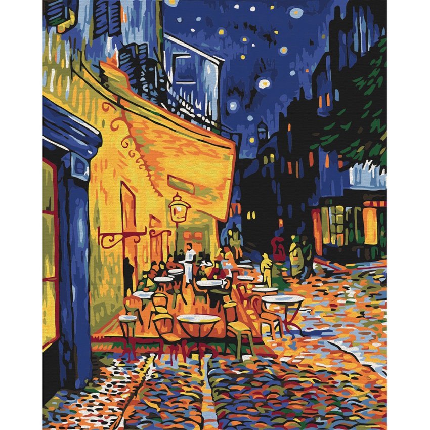 Malowanie po numerach BRUSHME 40x50 cm nocna kawiarnia w Arles Vincent van Gogh 1 szt.