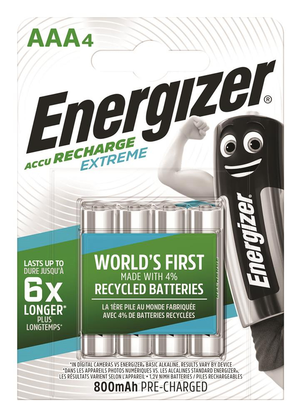 Akumulator ENERGIZER Extreme, AAA, HR03, 1,2V, 800mAh, 4szt.