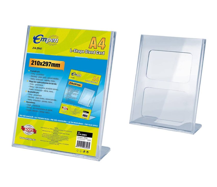 Stojak Plastikowy A4 "L" Plexi J14.2961 /MPM