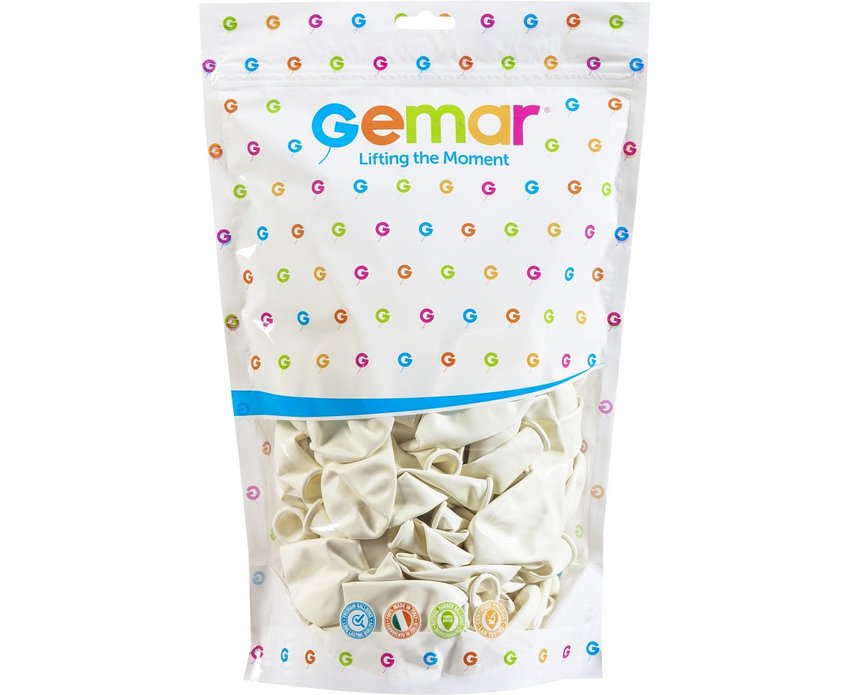 #BL Balony G120 pastel 13" - białe 01/ 50 szt.