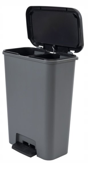 Kosz na śmieci Curver Compatta 2x23L z pedałem szary