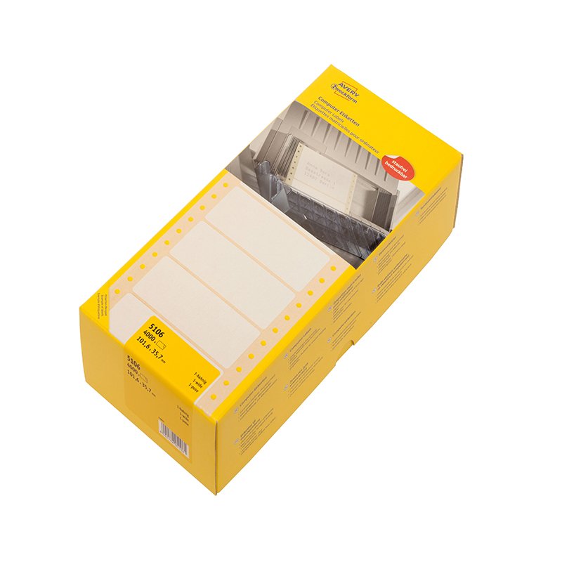 Etykiety uniwersalne do drukarek igłowych Avery 101.6x35.7 A'4000 No.5106