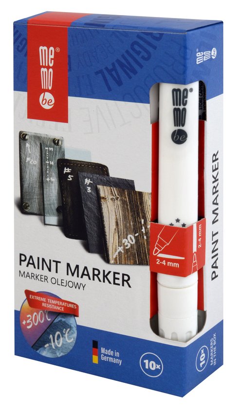 Marker Olejowy Mm301 Memobe, Końcówka Okrągła 2-4 Mm Biały