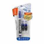 Marker Permanentny + 2 Ampułki Z Zapasowym Tuszem Okrągła Końcówka Kolor Niebieski /Memobe