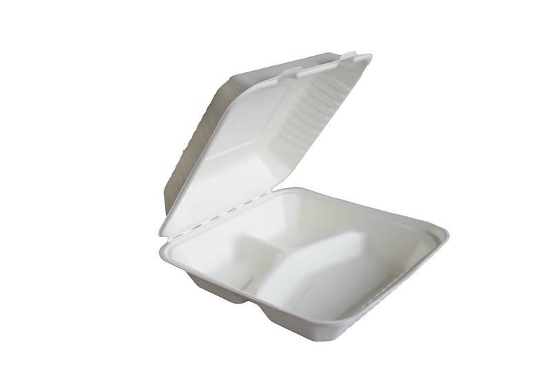 Pojemnik z Trzciny Cukrowej Menubox 3-dzielny 23x20,5cm A'50  /LoveNature